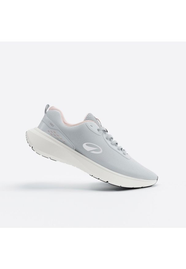 KALENJI - Buty do biegania damskie Kiprun Jogflow 100.1. Kolor: szary, wielokolorowy, biały. Materiał: kauczuk. Sport: bieganie