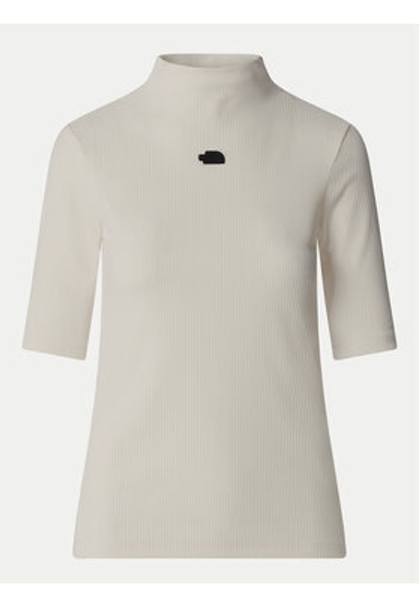The North Face Bluzka NF0A89C3 Beżowy Slim Fit. Kolor: beżowy. Materiał: bawełna