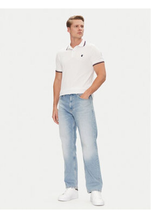 Save The Duck Polo DR0136M BATE20 Biały Regular Fit. Typ kołnierza: polo. Kolor: biały. Materiał: bawełna