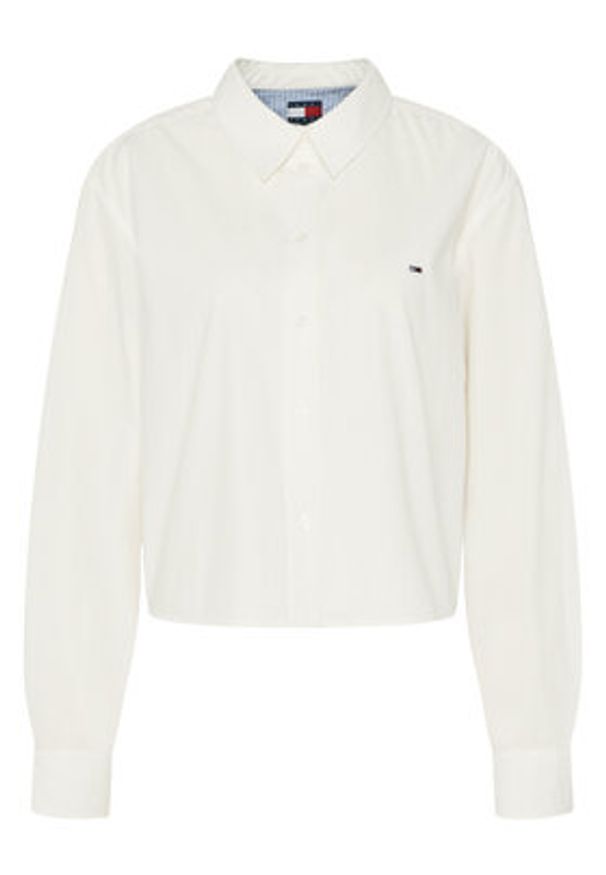 Tommy Jeans Koszula DW0DW19354 Biały Relaxed Fit. Kolor: biały. Materiał: bawełna