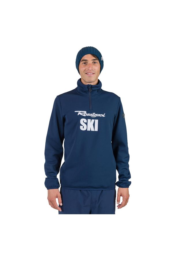 Bluza męska Rossignol Signature Ski Hz Fleece. Kolor: niebieski. Sezon: zima. Sport: narciarstwo