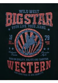 Big-Star - Koszulka męska z linii Authentic z nadrukiem czarna Wester 906. Okazja: na co dzień. Kolor: czarny. Materiał: bawełna. Wzór: nadruk. Styl: casual, klasyczny #6