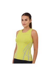 Bezrękawnik damski z wąskim ramiączkiem Brubeck FITNESS. Kolor: żółty. Materiał: poliamid, elastan. Długość rękawa: na ramiączkach. Sport: fitness #1