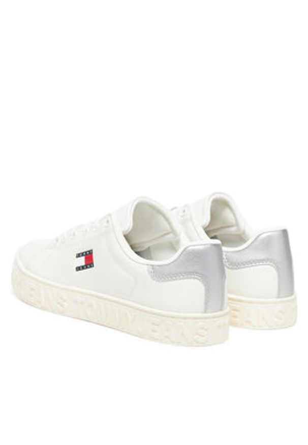 Tommy Jeans Sneakersy Tjw Logo Outsole Sneaker Ess EN0EN02703 Écru. Materiał: skóra