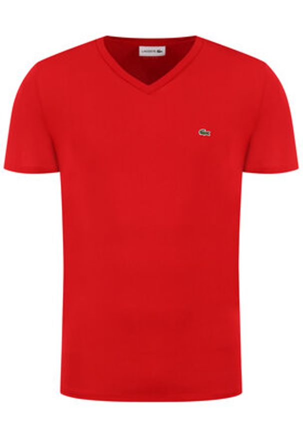 Lacoste T-Shirt TH6710 Czerwony Regular Fit. Kolor: czerwony. Materiał: bawełna