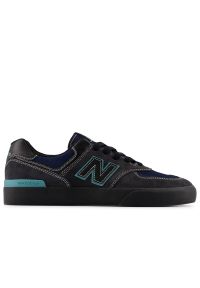 Buty męskie New Balance Numeric UN574VGT - czarne. Kolor: czarny. Materiał: dresówka, zamsz. Szerokość cholewki: normalna. Model: New Balance 574. Sport: skateboard #1