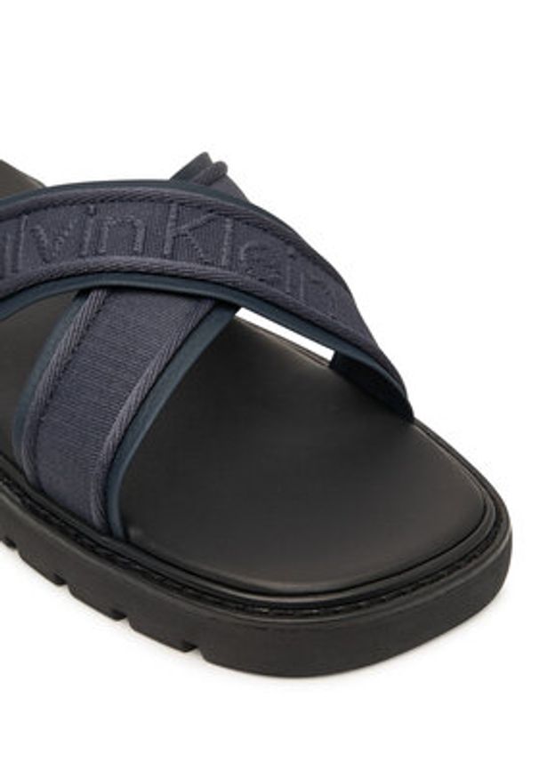 Calvin Klein Klapki Sq Molded Sandal Xcross Wb HM0HM02101 Granatowy. Kolor: niebieski. Materiał: materiał