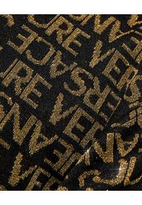Versace Jeans Couture - VERSACE JEANS COUTURE - Rozpinana bluza z logowaniem. Kolor: czarny. Materiał: materiał, dresówka. Długość rękawa: długi rękaw. Długość: długie. Wzór: aplikacja