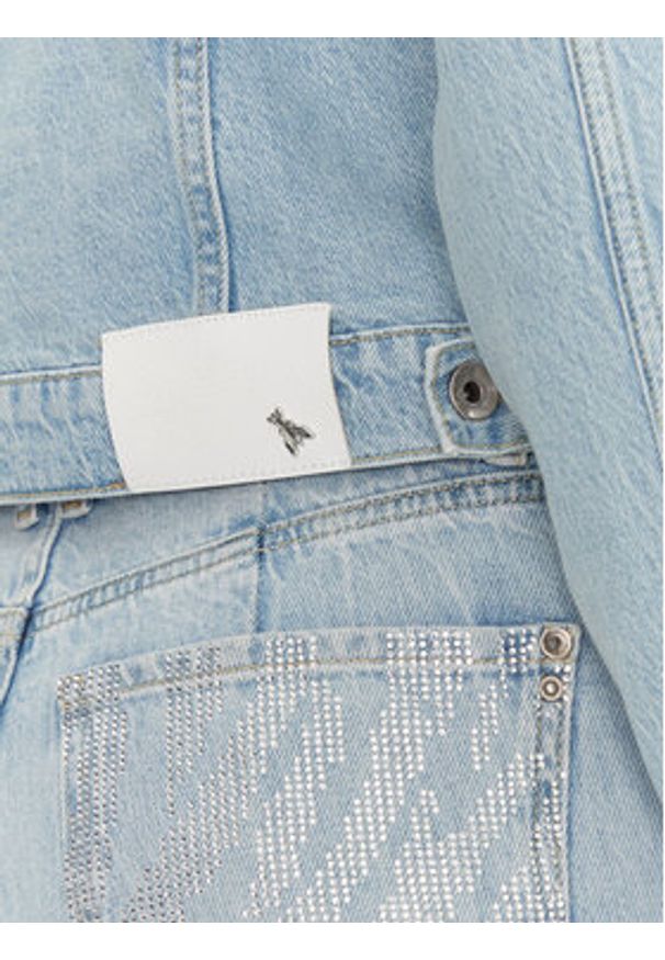 Patrizia Pepe Kurtka jeansowa 8O0170/D1WZB-CA49 Niebieski Regular Fit. Kolor: niebieski. Materiał: bawełna