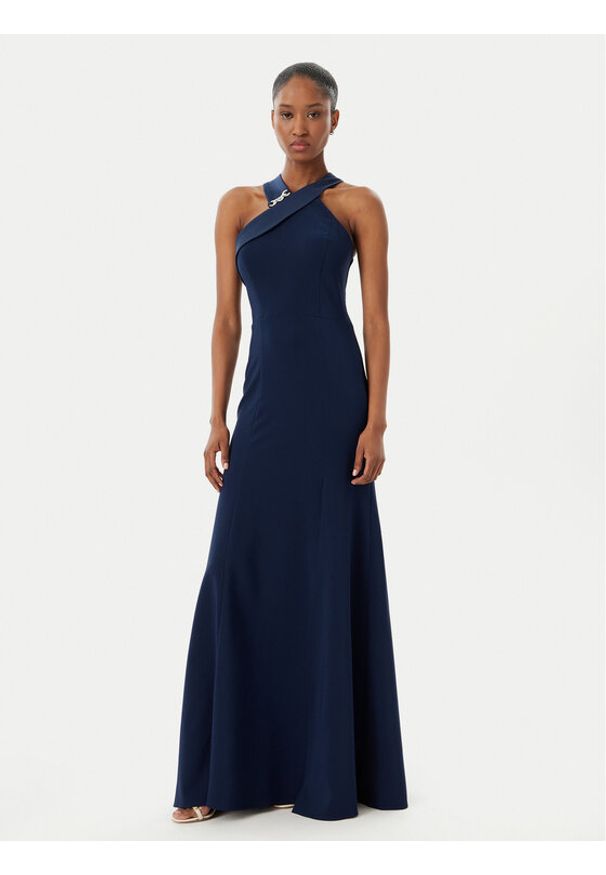 Rinascimento Sukienka wieczorowa CFC0019847002 Granatowy Regular Fit. Kolor: niebieski. Materiał: syntetyk. Styl: wizytowy