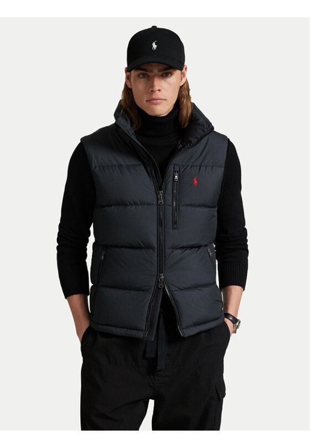 Polo Ralph Lauren Kamizelka 710968283001 Czarny Regular Fit. Typ kołnierza: polo. Kolor: czarny. Materiał: syntetyk