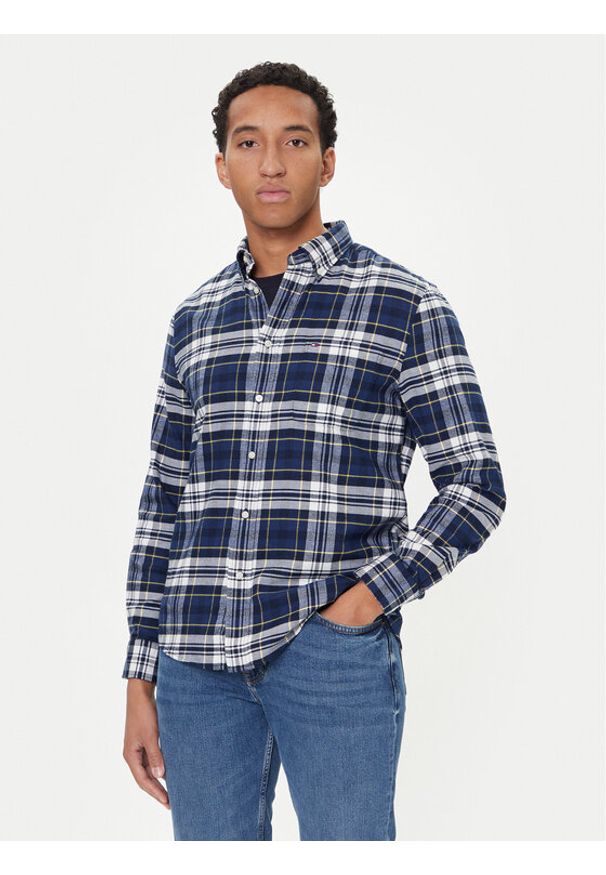 TOMMY HILFIGER - Tommy Hilfiger Koszula Hero MW0MW41345 Granatowy Regular Fit. Kolor: niebieski. Materiał: bawełna