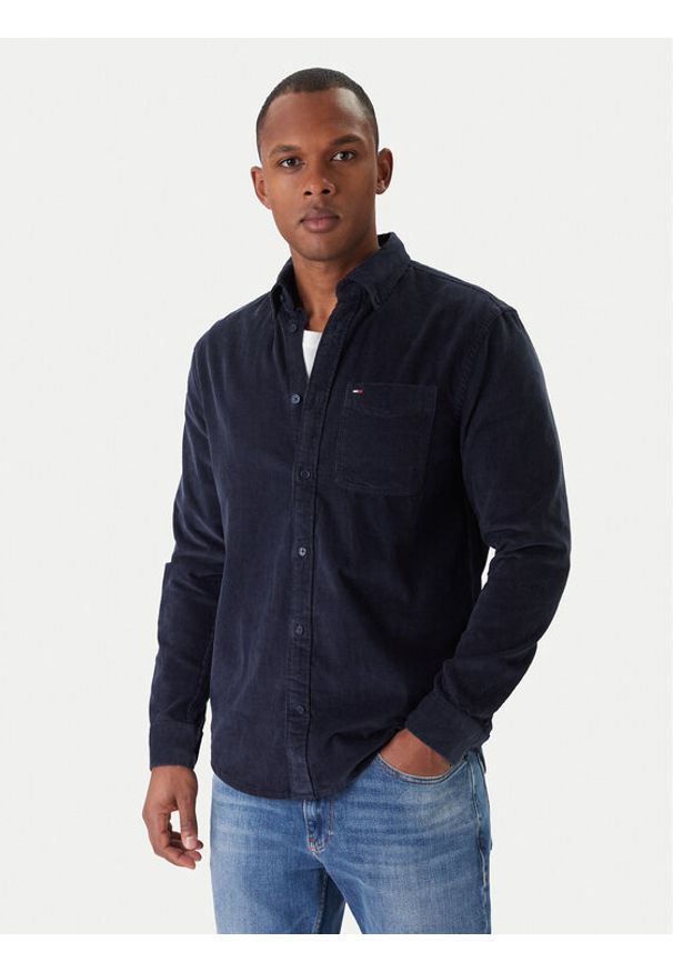 Tommy Jeans Koszula Baby Cord DM0DM22021 Granatowy Regular Fit. Kolor: niebieski. Materiał: bawełna