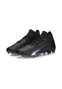 Buty piłkarskie męskie Puma Ultra Pro Fgag. Kolor: biały, wielokolorowy, czarny. Materiał: materiał, syntetyk, tkanina. Szerokość cholewki: normalna. Sport: piłka nożna