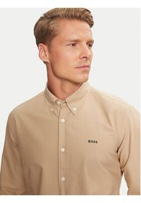BOSS - Boss Koszula H-Roan 50521996 Beżowy Slim Fit. Kolor: beżowy. Materiał: bawełna #4