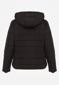 Renee - Czarna Pikowana Kurtka Przejściowa z Kapturem Cinetta. Typ kołnierza: kaptur. Kolor: czarny. Materiał: poliester, jeans. Styl: elegancki #7