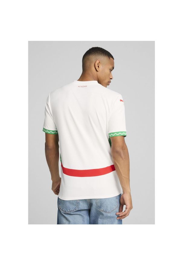 Puma - Męska koszulka wyjazdowa Maroko 2025 PUMA White Fast Green Red. Kolor: biały, czerwony, wielokolorowy, zielony