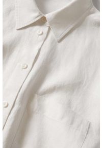 mango - Mango koszula Pai damska kolor biały relaxed z kołnierzykiem klasycznym. Typ kołnierza: kołnierzyk klasyczny. Kolor: biały. Materiał: włókno. Długość rękawa: krótki rękaw. Długość: krótkie. Styl: klasyczny #5