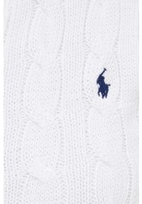 Polo Ralph Lauren kardigan bawełniany kolor biały lekki. Typ kołnierza: polo. Kolor: biały. Materiał: bawełna. Długość rękawa: krótki rękaw. Długość: krótkie. Wzór: ze splotem #2