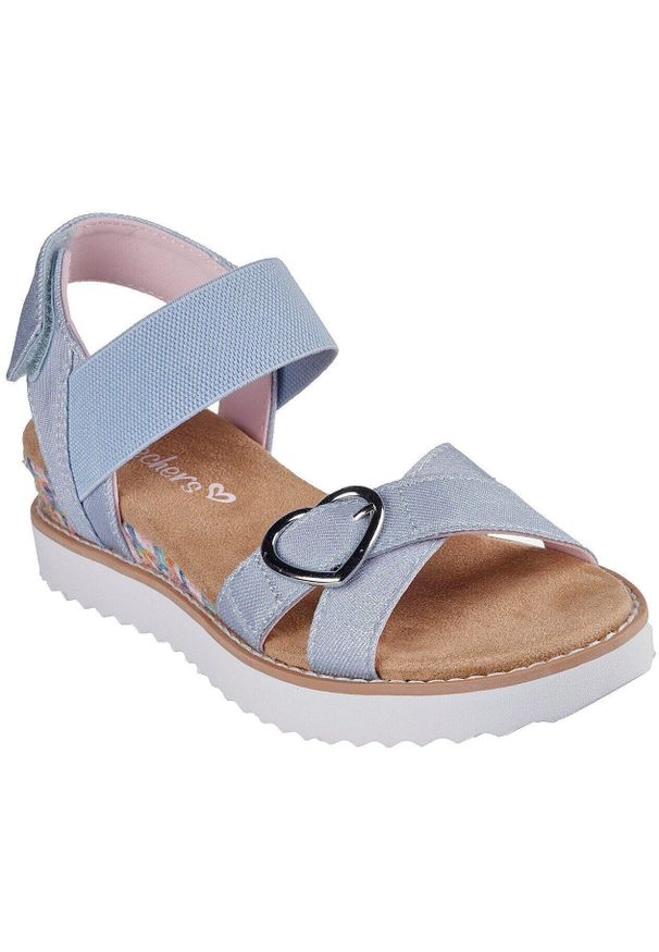 skechers - Sandały dla dzieci Skechers Miss Desert Kiss Hi. Kolor: niebieski. Materiał: materiał. Styl: sportowy