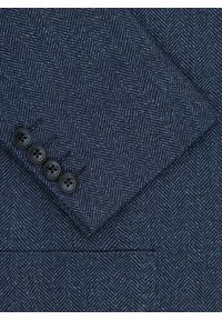 Pako Lorente - PAKO LORENTE – Granatowa marynarka w jodełkę. Kolor: niebieski. Materiał: poliester, wiskoza, elastan. Wzór: jodełka #2