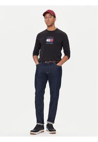 TOMMY HILFIGER - Tommy Hilfiger Longsleeve Linear Flag MW0MW41497 Czarny Regular Fit. Kolor: czarny. Materiał: bawełna. Długość rękawa: długi rękaw #5