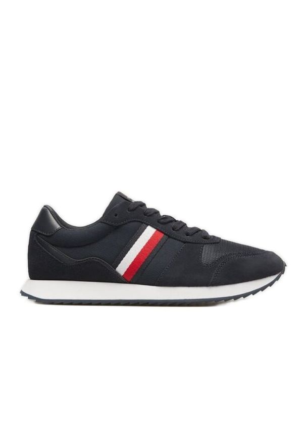 TOMMY HILFIGER - Buty Tommy Hilfiger Lo Runner Mix M FM0FM04958BDS czarne. Okazja: na co dzień. Kolor: czarny. Materiał: guma, materiał. Szerokość cholewki: normalna