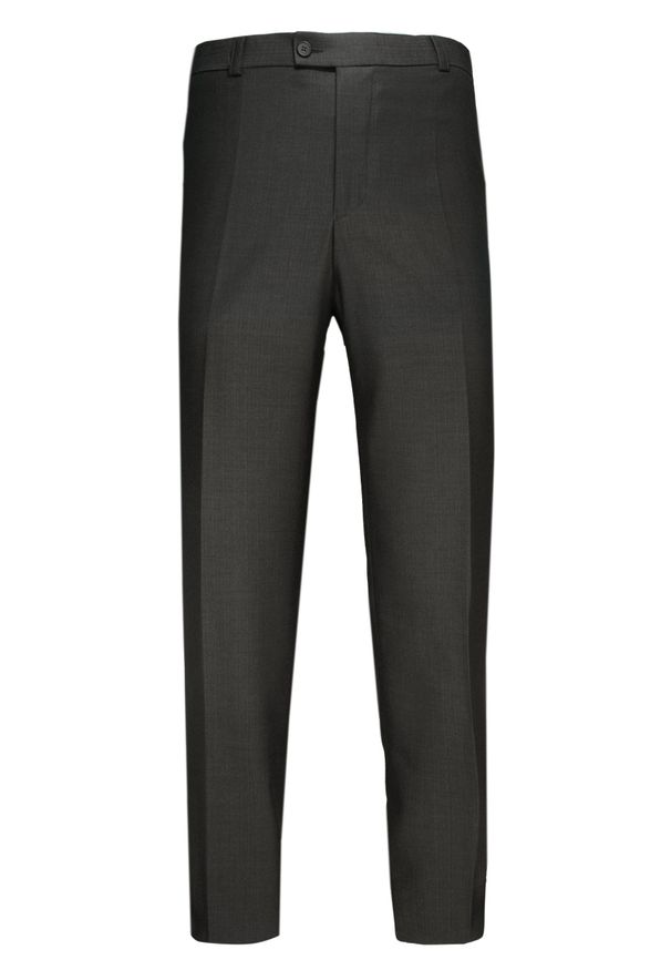 Casino - Garnitur Dwuczęściowy, Ciemny Szary w Jodełkę, Zapinany na Dwa Guziki, Spodnie w Kant -CASINO. Kolor: szary. Materiał: wiskoza, poliester. Wzór: jodełka