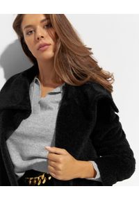 CINZIA ROCCA - Czarny płaszcz z wełny alpaki. Kolor: czarny. Materiał: wełna #6