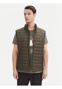 Aulp Kamizelka Mocco Khaki Slim Fit. Kolor: brązowy. Materiał: syntetyk