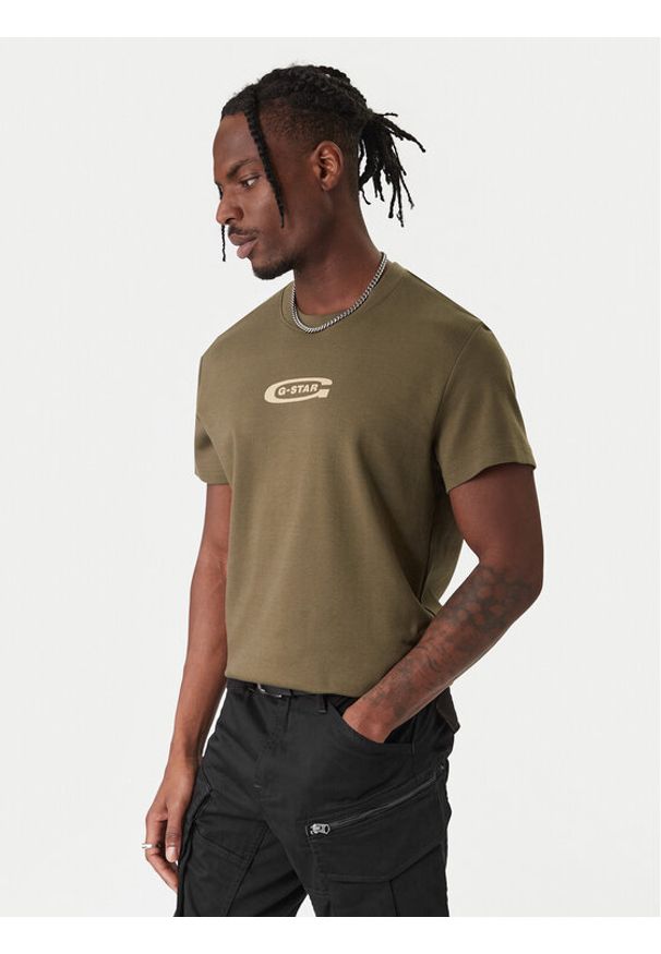 G-Star RAW - G-Star Raw T-Shirt Old Skool D25967-C812 Zielony Regular Fit. Kolor: zielony. Materiał: bawełna