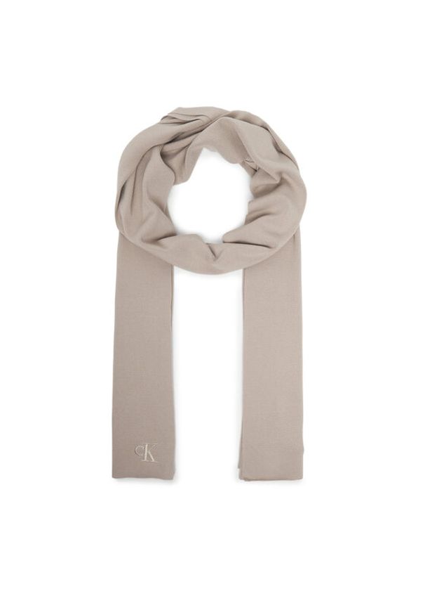 Calvin Klein Szalik Fine LV04D8021G Beżowy. Kolor: beżowy. Materiał: wiskoza