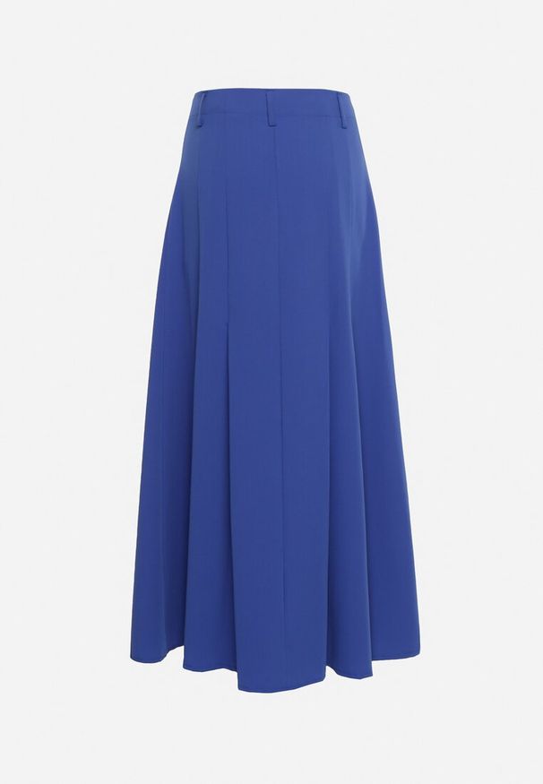 Born2be - Niebieska Spódnica Maxi Rozkloszowana w Garniturowym Stylu Araxna. Okazja: na co dzień. Kolor: niebieski. Styl: casual