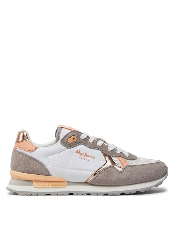 Pepe Jeans Sneakersy Brit Heritage W PLS31474 Biały. Kolor: biały. Materiał: zamsz, skóra