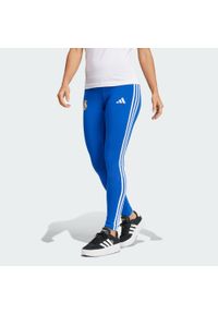 Adidas - Legginsy Real Madrid. Kolor: zielony, niebieski, wielokolorowy. Sport: piłka nożna