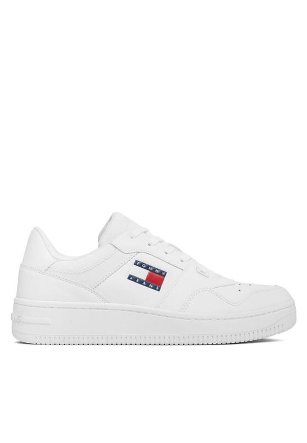 Tommy Jeans Sneakersy Tjm Retro Basket Ess EM0EM01395 Biały. Kolor: biały. Materiał: skóra