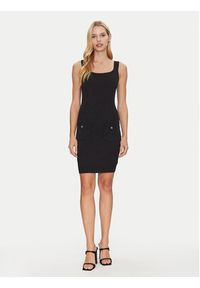 Guess Sukienka dzianinowa W5RK17 Z2YJ2 Czarny Slim Fit. Kolor: czarny. Materiał: wiskoza