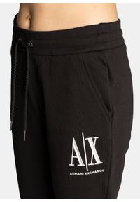 Spodnie dresowe damskie czarne Armani Exchange 8NYPCX YJ68Z 1200. Kolor: czarny. Materiał: dresówka