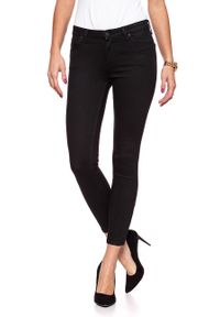 Lee - SPODNIE DAMSKIE LEE SCARLETT CROPPED BLACK RINSE L30CAE47. Wzór: aplikacja #6