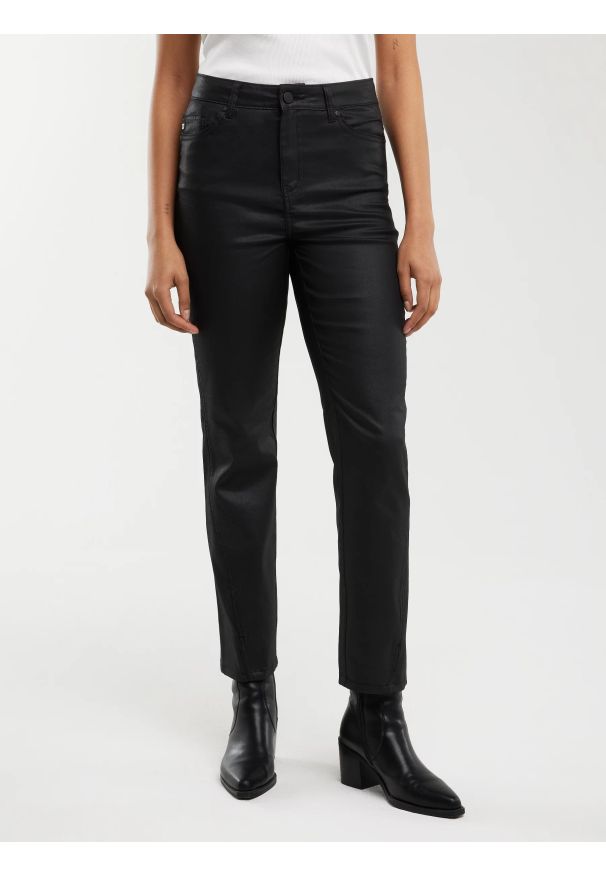 Big-Star - Jeansy damskie woskowane czarne Blaks 924. Okazja: na co dzień. Kolor: czarny. Wzór: kolorowy. Styl: elegancki, casual