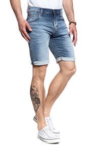 Mustang - SPODENKI MĘSKIE MUSTANG Chicago Short DENIM BLUE 1007117 5000 313. Materiał: denim