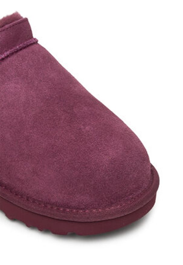 Ugg Śniegowce W Classic Micro 1173891 Bordowy. Kolor: czerwony. Materiał: skóra, zamsz