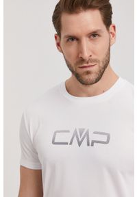 CMP T-shirt kolor biały z nadrukiem. Okazja: na co dzień. Kolor: biały. Materiał: dzianina. Wzór: nadruk. Styl: casual