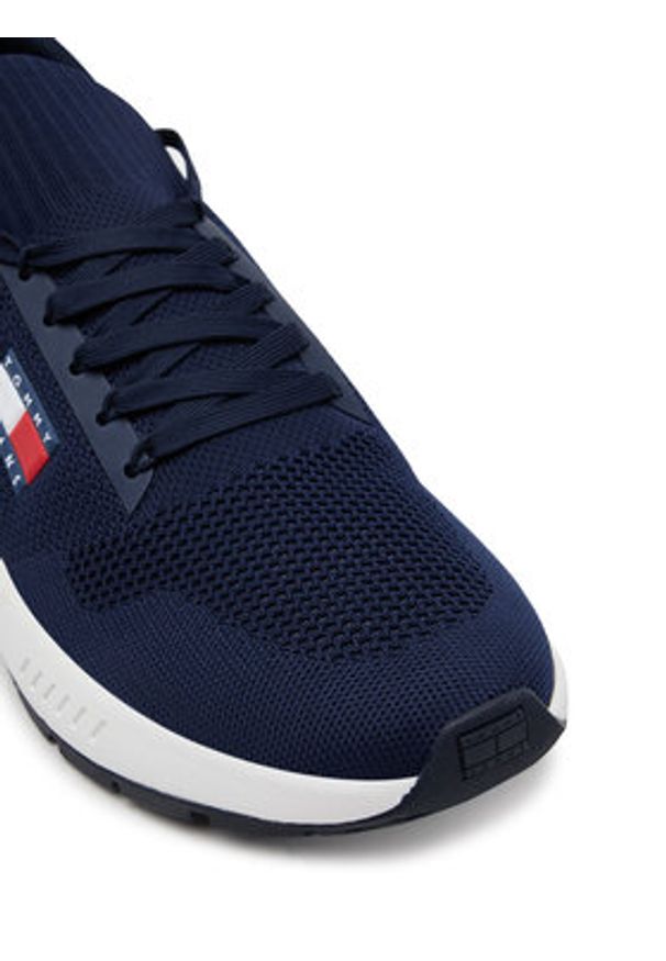Tommy Jeans Sneakersy Runner Kntitted EM0EM01555 Granatowy. Kolor: niebieski. Materiał: materiał