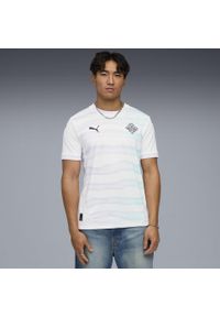 Puma - Męska koszulka wyjazdowa reprezentacji Islandii kobiet 2025 PUMA. Kolor: niebieski, wielokolorowy, biały. Sport: piłka nożna