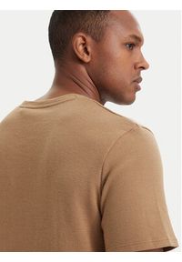 BOSS T-Shirt Waffle 50535891 Beżowy Regular Fit. Kolor: beżowy. Materiał: bawełna #4