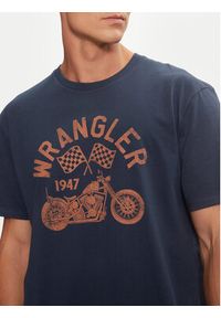 Wrangler T-Shirt Americana 112357436 Granatowy Regular Fit. Kolor: niebieski. Materiał: bawełna