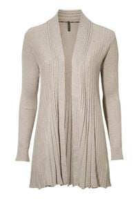 Freequent Sweter Claudisse lång beżowy melanż female beżowy XL (44). Kolor: beżowy. Materiał: dzianina, prążkowany. Wzór: melanż #1