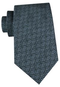 Męski Krawat - Chattier - Granatowy w Geometryczny Wzór. Kolor: niebieski. Materiał: tkanina. Wzór: geometria. Styl: elegancki, klasyczny, wizytowy #1