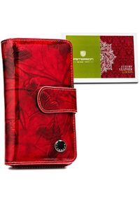 Portfel damski Peterson PTN 76116-BFBC czerwony. Kolor: czerwony. Materiał: lakier, skóra